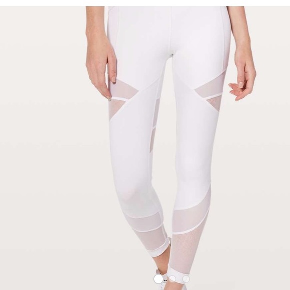 lululemon athletica | Pants u0026 Jumpsuits | Lululemon White Mesh Leggings |  Poshmark